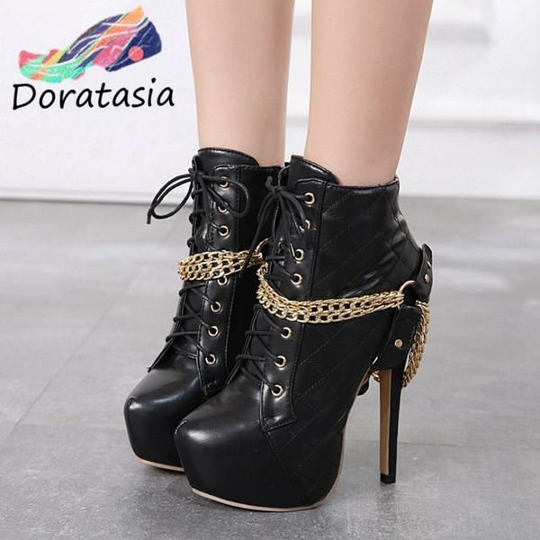 boots doratasia women thin high heels motorcycle shoes chains platform street punk decorating, Black
boots doratasia women thin high heels motorcycle shoes chains platform street punk decorating, Black
