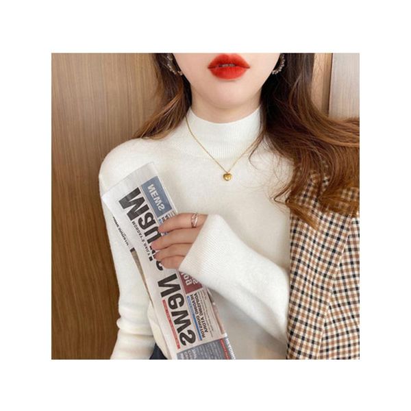 women's sweaters women half high bottomed shirt versatile autumn sweater woman knitted ribbed pullover pure color female inner slim, White;black
women's sweaters women half high bottomed shirt versatile autumn sweater woman knitted ribbed pullover pure color female inner slim, White;black