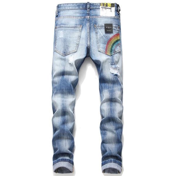luren hip hop embroidery rainbow jeans men slim fit washed ripped denim pants treetwear designer calsas masculina jeans, Blue
luren hip hop embroidery rainbow jeans men slim fit washed ripped denim pants treetwear designer calsas masculina jeans, Blue