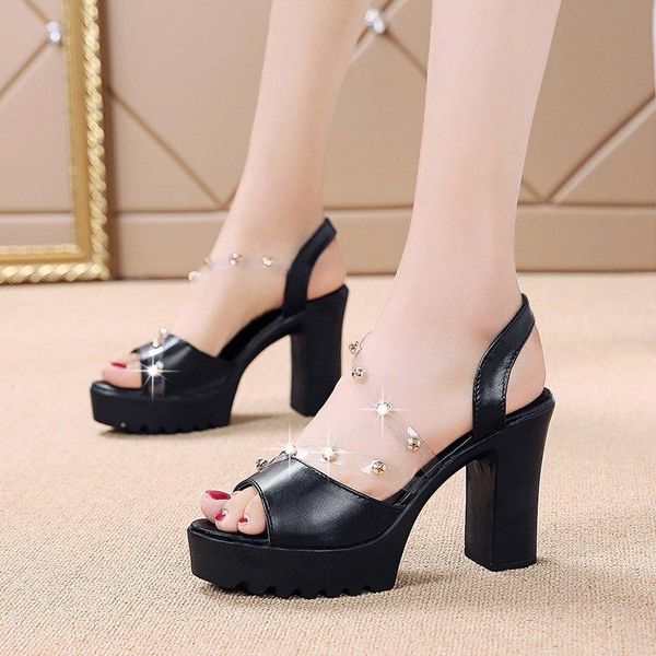 sandals summer european and american style woman female thick high heels open toe gladiator women, Black
sandals summer european and american style woman female thick high heels open toe gladiator women, Black