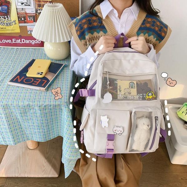 school bags 2021 female backpack cartoon animals badge bag kawaii teenage college girls solid bookbag children korean women
school bags 2021 female backpack cartoon animals badge bag kawaii teenage college girls solid bookbag children korean women