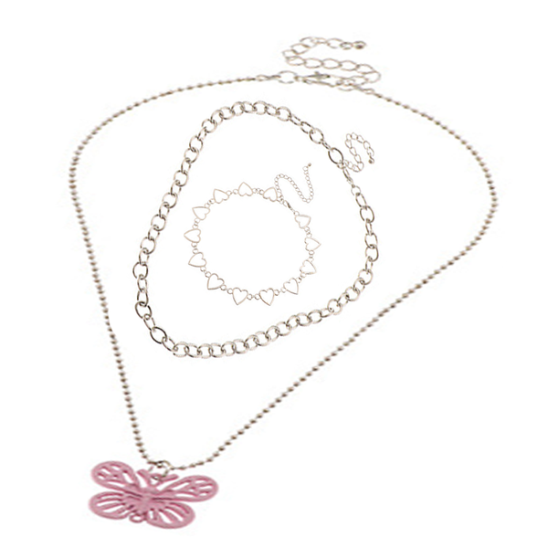 pendant necklaces women's fashion jewelry simple small fresh love chain round bead butterfly necklace 3 combinations l78, Silver
pendant necklaces women's fashion jewelry simple small fresh love chain round bead butterfly necklace 3 combinations l78, Silver