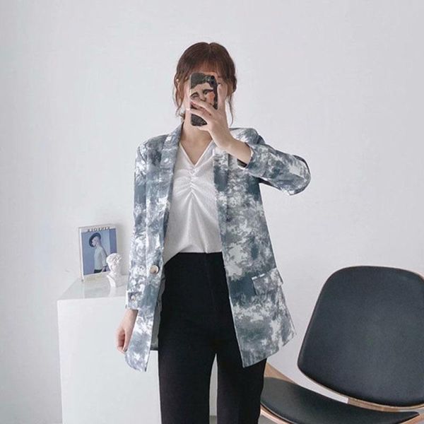 women's suits & blazers spring autumn mid-length tie-dye print blazer women casual lapel long sleeve korean single button suit jacket f, White;black
women's suits & blazers spring autumn mid-length tie-dye print blazer women casual lapel long sleeve korean single button suit jacket f, White;black