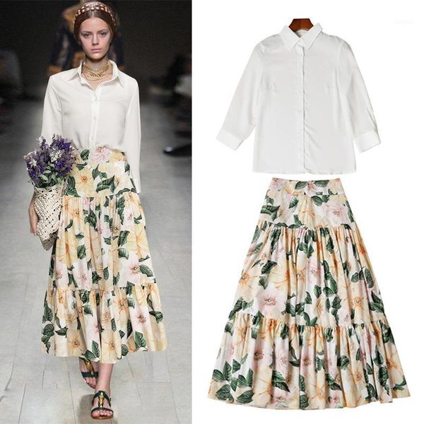 two piece dress women s wear lapel long sleeve white shirt flower print skirt small fresh fashion suit
two piece dress women s wear lapel long sleeve white shirt flower print skirt small fresh fashion suit