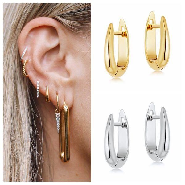 hoop & huggie 925 sterling silver ear needle simple u type metal earrings for women geometric smooth round party korean jewelry, Golden;silver
hoop & huggie 925 sterling silver ear needle simple u type metal earrings for women geometric smooth round party korean jewelry, Golden;silver
