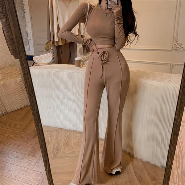 women's two piece pants spring autumn casual pieces set for women long sleeve backless pullover t shirt + high waist spilt flare, White
women's two piece pants spring autumn casual pieces set for women long sleeve backless pullover t shirt + high waist spilt flare, White