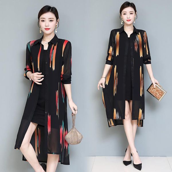 women's blouses & shirts tingyili high low color striped printed women long shirt korean style button up kimono elegant ladies summer c, White
women's blouses & shirts tingyili high low color striped printed women long shirt korean style button up kimono elegant ladies summer c, White