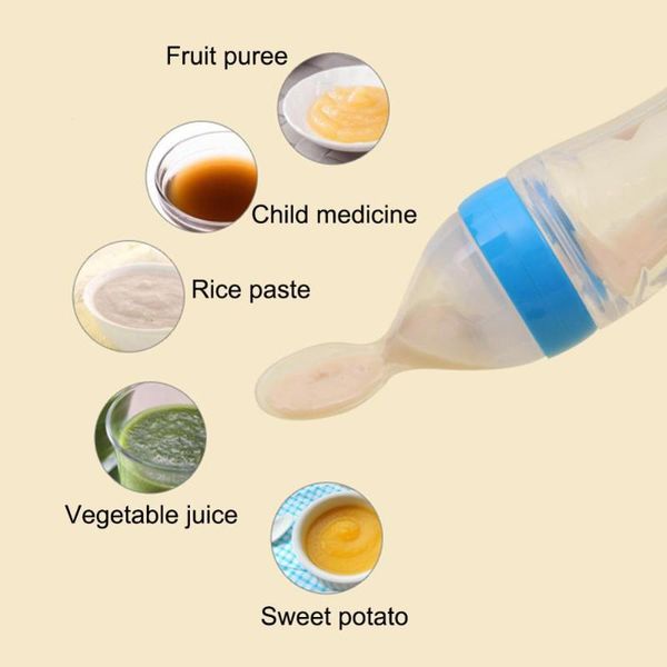 spoons 90ml lovely safety silicone spoon feeder rice cereal bottle for gift
spoons 90ml lovely safety silicone spoon feeder rice cereal bottle for gift