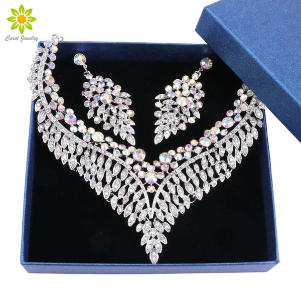 earrings & necklace fashion earring sets women bridal jewelry rhinestone party wedding costume accessories decoration with gift boxes, Silver
earrings & necklace fashion earring sets women bridal jewelry rhinestone party wedding costume accessories decoration with gift boxes, Silver