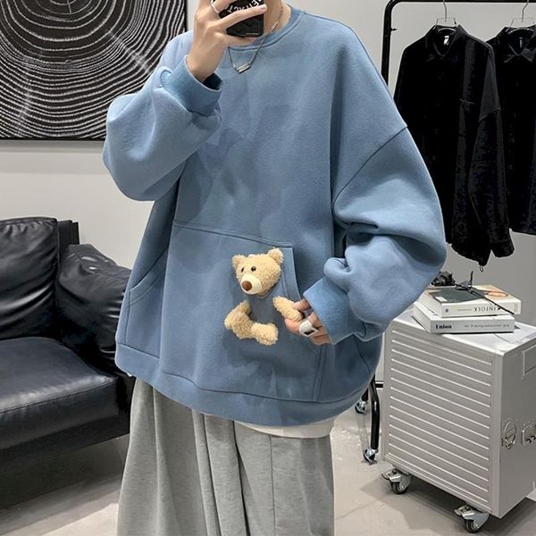 autumn winter men plus veet harajuku hoodies drop shoulder casual streetwear young boys big poet with bear toy sweatshirts, Black
autumn winter men plus veet harajuku hoodies drop shoulder casual streetwear young boys big poet with bear toy sweatshirts, Black