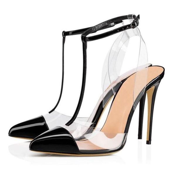 sandals est summer transparent high heels ladies black red patent leather women shoes ankle strap
sandals est summer transparent high heels ladies black red patent leather women shoes ankle strap