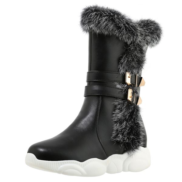 flat background real rabbit belt buckle leather mid-calf calf light coarse-soled polyurethane with skin boots feminine 9i4c, Black
flat background real rabbit belt buckle leather mid-calf calf light coarse-soled polyurethane with skin boots feminine 9i4c, Black