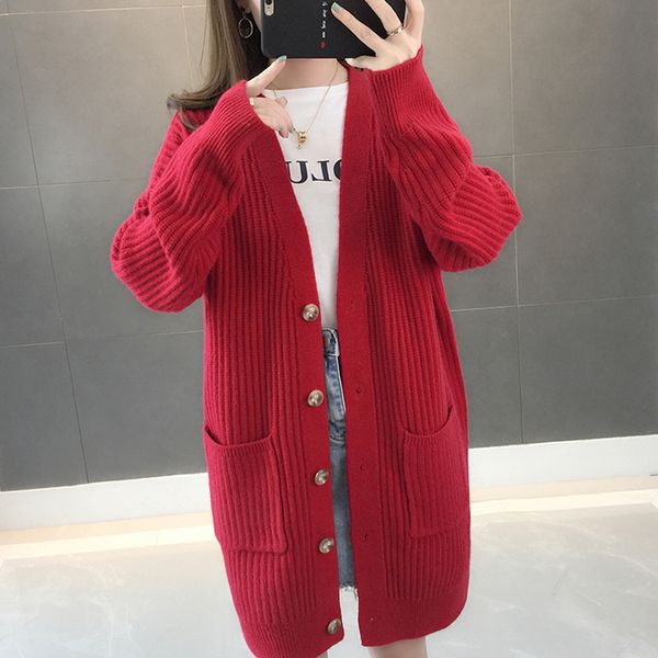 2021 new baisc autumn women knitted cardigan solid long sleeve female sweater with buttons and pockets casual lady cardigans outwear djt0, White;black
2021 new baisc autumn women knitted cardigan solid long sleeve female sweater with buttons and pockets casual lady cardigans outwear djt0, White;black