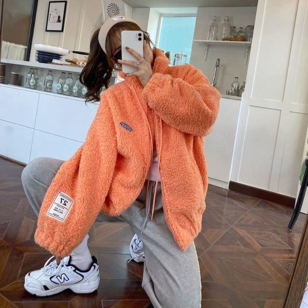 women's fur & faux winter women thick warm lamb coat ladys zipper oversize jackets vintage female casual loose streetwear outwear, Black
women's fur & faux winter women thick warm lamb coat ladys zipper oversize jackets vintage female casual loose streetwear outwear, Black