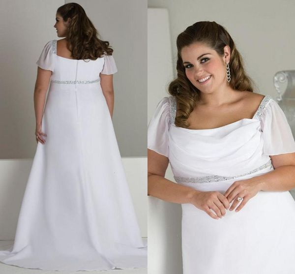2021 new square neck wedding vestido de noiva short sleeves beading sequins chiffon beach bridal gown plus size g4i5, White
2021 new square neck wedding vestido de noiva short sleeves beading sequins chiffon beach bridal gown plus size g4i5, White
