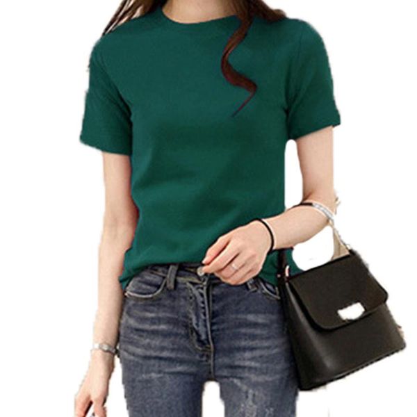 women's t-shirt summer solid color basic t-shirts round neck vintage clothes casual female t shirts short sleeve fit women clothing 6 c, White
women's t-shirt summer solid color basic t-shirts round neck vintage clothes casual female t shirts short sleeve fit women clothing 6 c, White