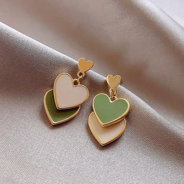 dangle & chandelier 2021 fashion jewelry earrings delicate design double heart white green drop for girl student party gift, Silver
dangle & chandelier 2021 fashion jewelry earrings delicate design double heart white green drop for girl student party gift, Silver