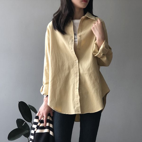 spring new 2021 turn down collar cotton material womens and blouses women pink shirt blusas roupa feminina 5lmz, White