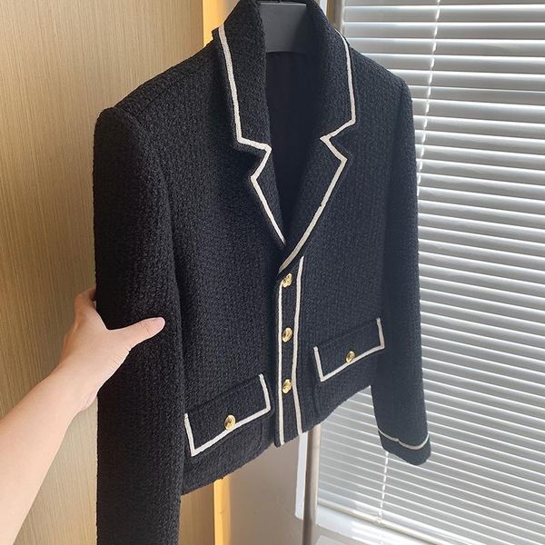 women's jackets french style light luxury tweed jacket wome ntemperament black white sitching lapel small fragrance short outwear, Black;brown
women's jackets french style light luxury tweed jacket wome ntemperament black white sitching lapel small fragrance short outwear, Black;brown