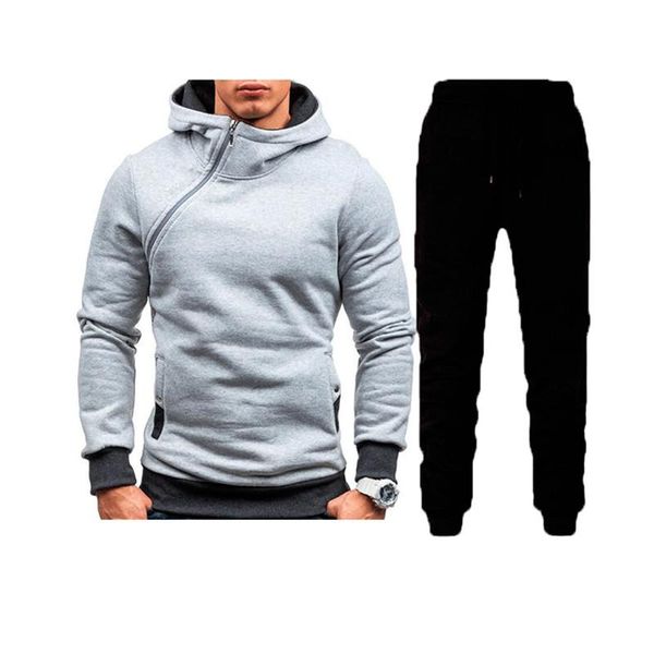 men's tracksuits 2021 solid color slant zipper spring and autumn plush sweater + pants set sports leisure women's street hoodie, Gray
men's tracksuits 2021 solid color slant zipper spring and autumn plush sweater + pants set sports leisure women's street hoodie, Gray
