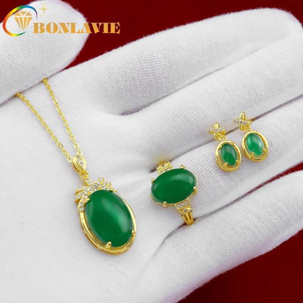 earrings & necklace bonlavie green chalcedony gemstone jewelry set vietnam sand gold micro-set ring zircon stud, Silver
earrings & necklace bonlavie green chalcedony gemstone jewelry set vietnam sand gold micro-set ring zircon stud, Silver