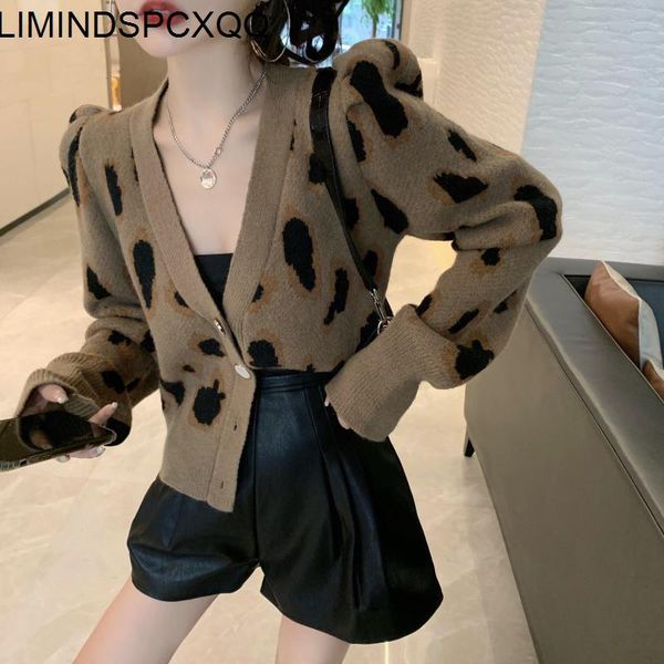 women's knits & tees vintage ladies leopard knitted cardigan coat loose long fashion sleeve v-neck sweater commuter 2021 women knitwear, White
women's knits & tees vintage ladies leopard knitted cardigan coat loose long fashion sleeve v-neck sweater commuter 2021 women knitwear, White