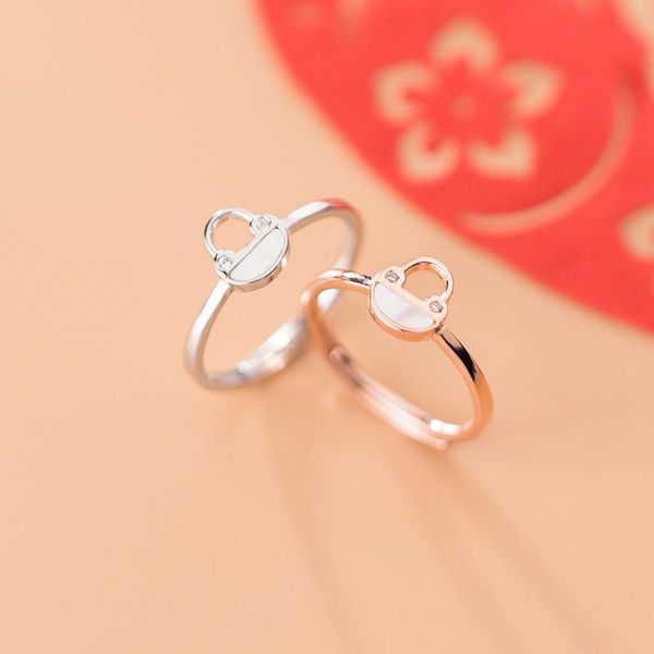 cluster rings 925 sterling silver ring female cute shell small lock zircon opening adjustable j6777, Golden;silver
cluster rings 925 sterling silver ring female cute shell small lock zircon opening adjustable j6777, Golden;silver