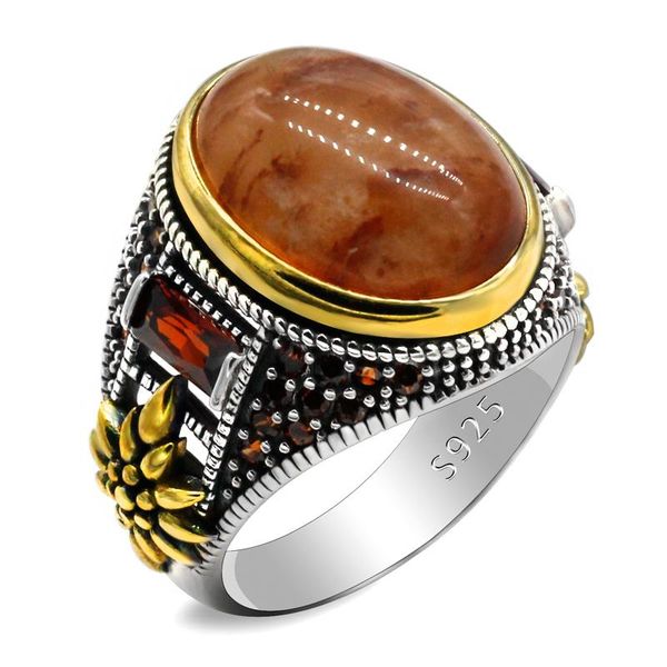 cluster rings 925 sterling silver men ring fine turkish jewelry for women with golden natural quartzite stone male female, Golden;silver
cluster rings 925 sterling silver men ring fine turkish jewelry for women with golden natural quartzite stone male female, Golden;silver