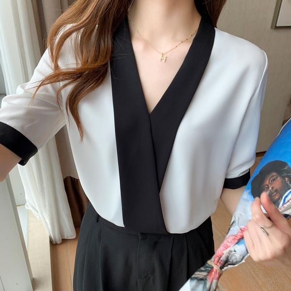 women's blouses & shirts blusas mujer de moda 2021 korean v-neck shirt female white chiffon elegantes fashion women clothing solid 1064
women's blouses & shirts blusas mujer de moda 2021 korean v-neck shirt female white chiffon elegantes fashion women clothing solid 1064