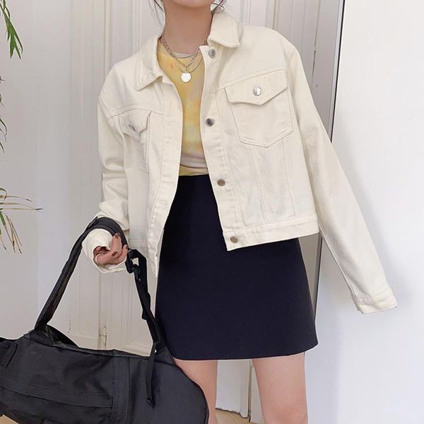 women's polos 2021 autumn winter women denim jacket pockets streetwear short fashionable korean style oversize lady jeans jk8060, White
women's polos 2021 autumn winter women denim jacket pockets streetwear short fashionable korean style oversize lady jeans jk8060, White