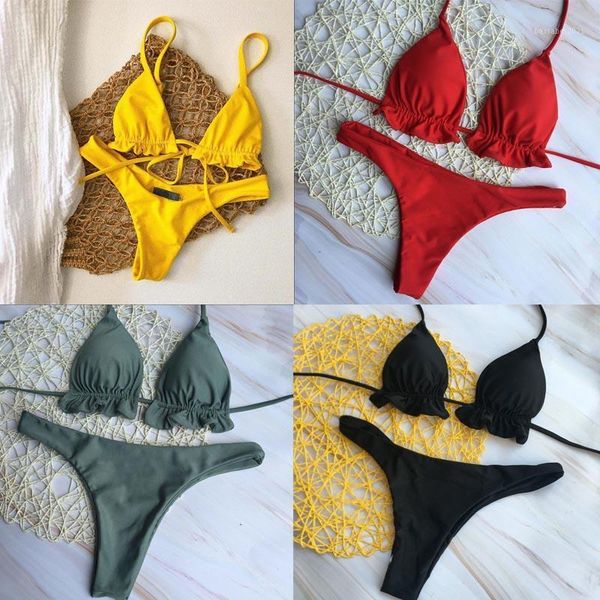 women's swimwear pure color women bandage swimsuit bikinis maillot de bain feme beachwear bathing suit biquini 2021 mujer, White;black
women's swimwear pure color women bandage swimsuit bikinis maillot de bain feme beachwear bathing suit biquini 2021 mujer, White;black
