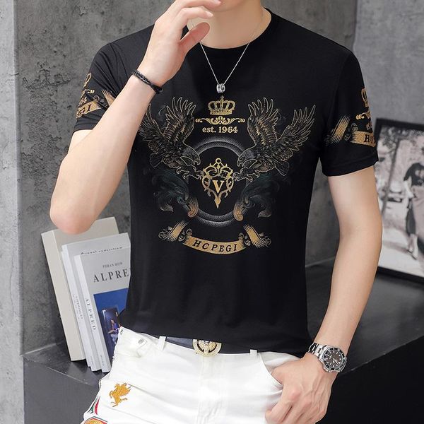 men's t-shirts 2021 high-end european station summer t-shirt short sleeve printed rhinestones ice silk smooth cotton trendy round, White;black
men's t-shirts 2021 high-end european station summer t-shirt short sleeve printed rhinestones ice silk smooth cotton trendy round, White;black