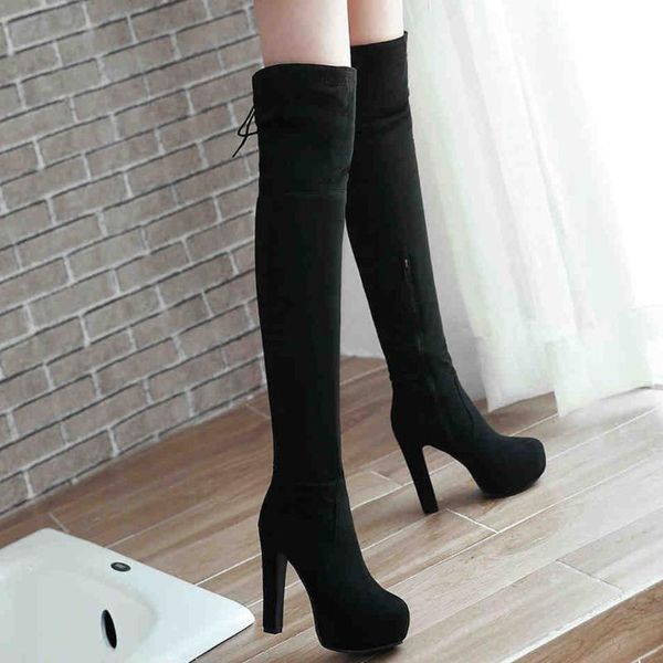 boots women thigh high fashion suede leather heels lace up female over the knee plus size shoes#g25, Black
boots women thigh high fashion suede leather heels lace up female over the knee plus size shoes#g25, Black