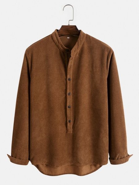 men high low hem corduroy shirt w4ka#, White;black