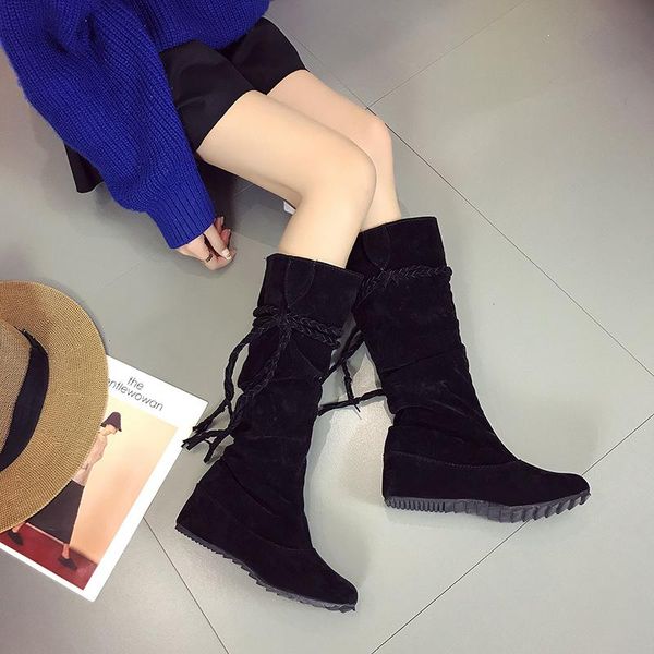 boots high women's solid color warm pointed low-heeled heels comfortable soft autumn ladies knee-length, Black
boots high women's solid color warm pointed low-heeled heels comfortable soft autumn ladies knee-length, Black