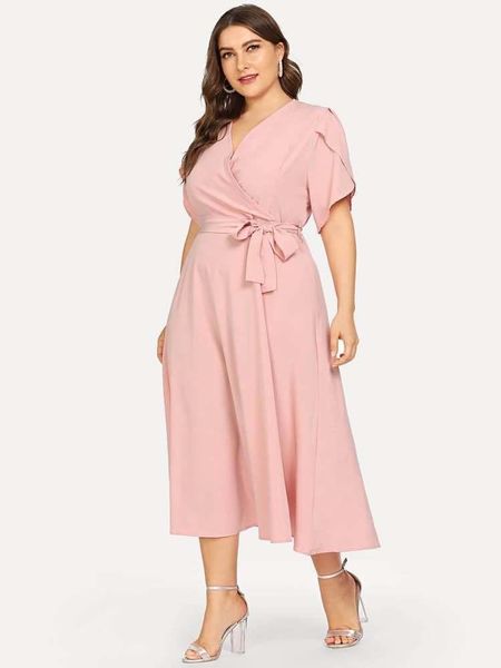plus size dresses for women 2021 5xl pure color short sleeved v neck tie pink slim calf length casual party high waist elegant, Black
plus size dresses for women 2021 5xl pure color short sleeved v neck tie pink slim calf length casual party high waist elegant, Black