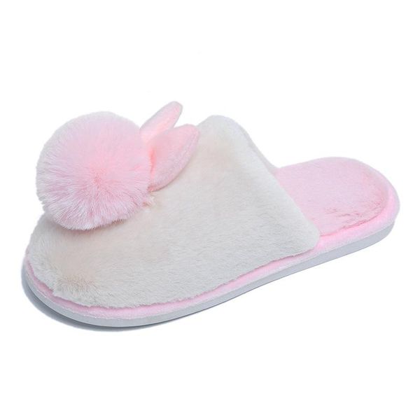 slippers prowow outsole cotton-padded shoes female cashmere warm casual lovely ladies home floor soft women indoor, Black