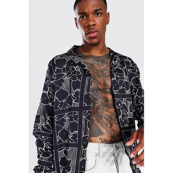 street style men's long-sleeved shirt comfortable fit fashion retro style travel office party, White;black
street style men's long-sleeved shirt comfortable fit fashion retro style travel office party, White;black