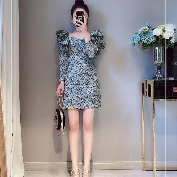 casual dresses designer party long sleeve floral vintage print dress vestidos de festa graceful ruffles mini ns446, Black;gray
casual dresses designer party long sleeve floral vintage print dress vestidos de festa graceful ruffles mini ns446, Black;gray
