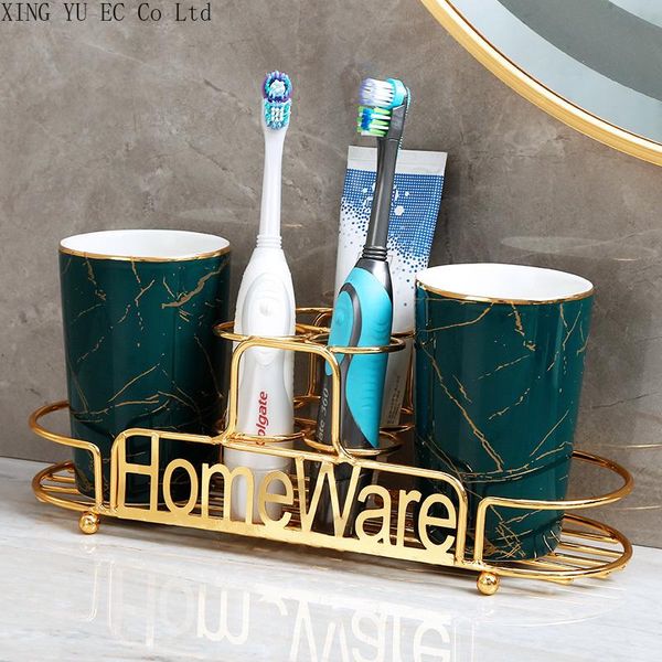 bath accessory set creative marble ceramic toothbrush cup combination couple household mouth simple rack a pair of tooth cups
bath accessory set creative marble ceramic toothbrush cup combination couple household mouth simple rack a pair of tooth cups