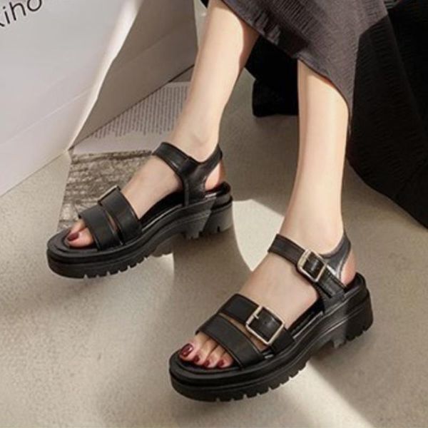 sandals women's flat platform thick bottom solid rome vintage ladies fashion shoes concise buckle strap female footwear summer, Black
sandals women's flat platform thick bottom solid rome vintage ladies fashion shoes concise buckle strap female footwear summer, Black