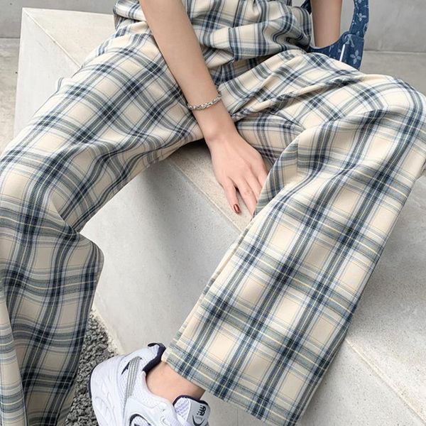 women's pants & capris blue plaid wide-leg spring and autumn summer thin section high waist drape loose straight casual trendy, Black;white
women's pants & capris blue plaid wide-leg spring and autumn summer thin section high waist drape loose straight casual trendy, Black;white