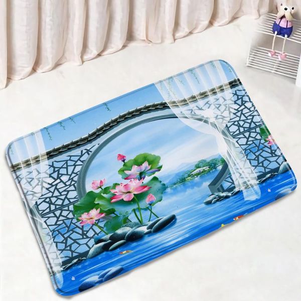 bath mats green leaves lotus chinese style arch black stone natural scenery home door mat flannel foot pad bathroom non-slip rug
bath mats green leaves lotus chinese style arch black stone natural scenery home door mat flannel foot pad bathroom non-slip rug