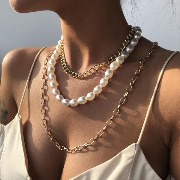 chokers kpop fashion layers pearls geometric pendants necklaces for women gold metal snake chain necklace design jewelry gift, Golden;silver
chokers kpop fashion layers pearls geometric pendants necklaces for women gold metal snake chain necklace design jewelry gift, Golden;silver