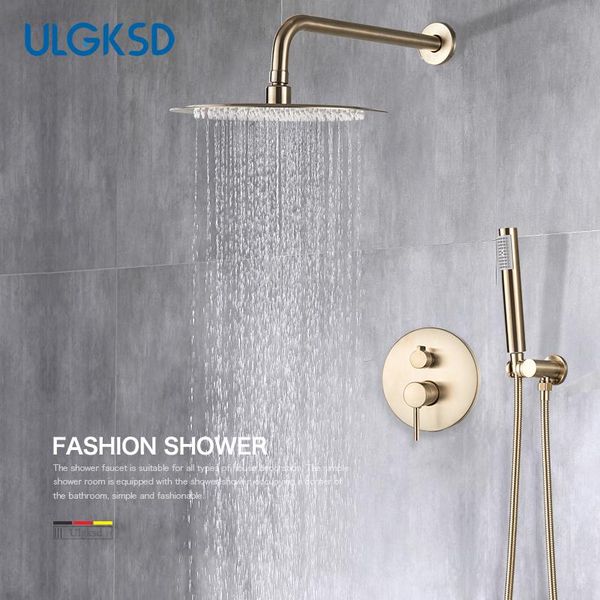 ulgksd brushed gold bathroom shower faucet rainfall shower head wall mount w/hand bathtub spout 2 ways mixer tap
ulgksd brushed gold bathroom shower faucet rainfall shower head wall mount w/hand bathtub spout 2 ways mixer tap