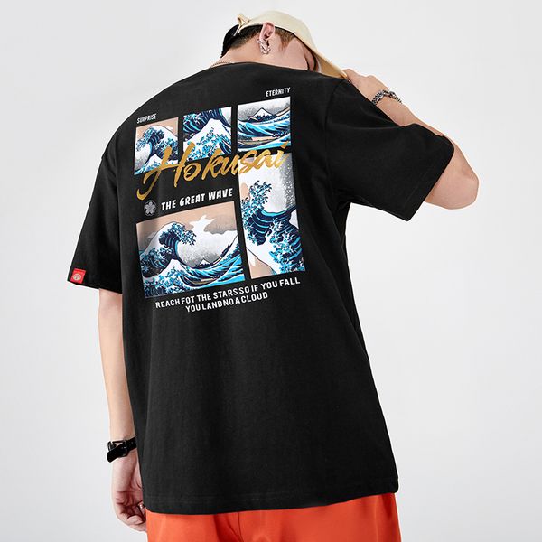 street style floating world wave printing t-shirt original suzerain relaxed and fattened short sleeve men's t-shirt fashion brand, White;black
street style floating world wave printing t-shirt original suzerain relaxed and fattened short sleeve men's t-shirt fashion brand, White;black