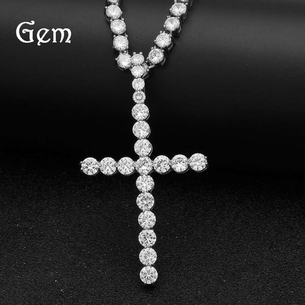 hip hop zircon cross pendant trend rapperdj singer pop cross pendant, Silver
hip hop zircon cross pendant trend rapperdj singer pop cross pendant, Silver