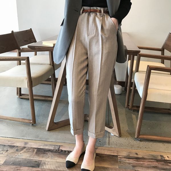 2021 autumn women elastic woolen pant female plus size casual trousers black/gray harem winter wool ankle-length pants dilc, Black;white
2021 autumn women elastic woolen pant female plus size casual trousers black/gray harem winter wool ankle-length pants dilc, Black;white