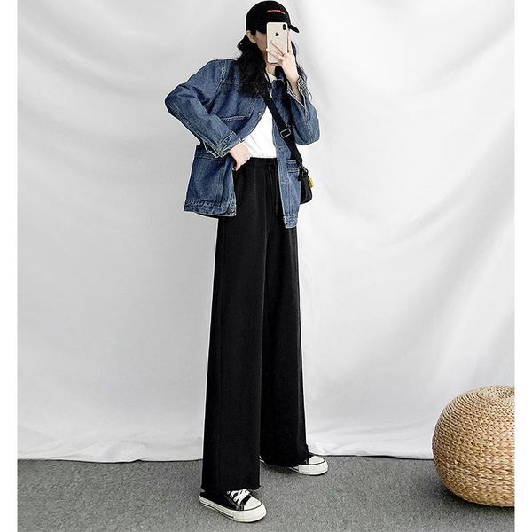 women's pants & capris 2021 spring and autumn sports leisure straight female drawstring loose large size wide leg casual trousers, Black;white
women's pants & capris 2021 spring and autumn sports leisure straight female drawstring loose large size wide leg casual trousers, Black;white