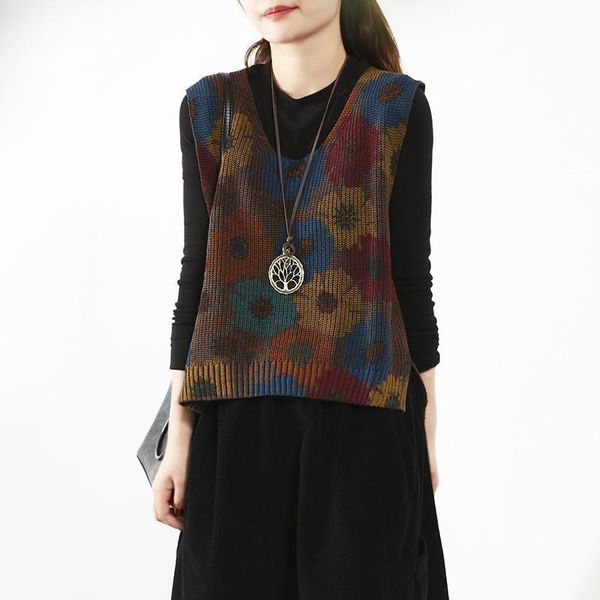 women's vests knitted vest 2021 autumn female outerwear sleeveless retro print loose pullover casual fashion women coat1, Black;white
women's vests knitted vest 2021 autumn female outerwear sleeveless retro print loose pullover casual fashion women coat1, Black;white